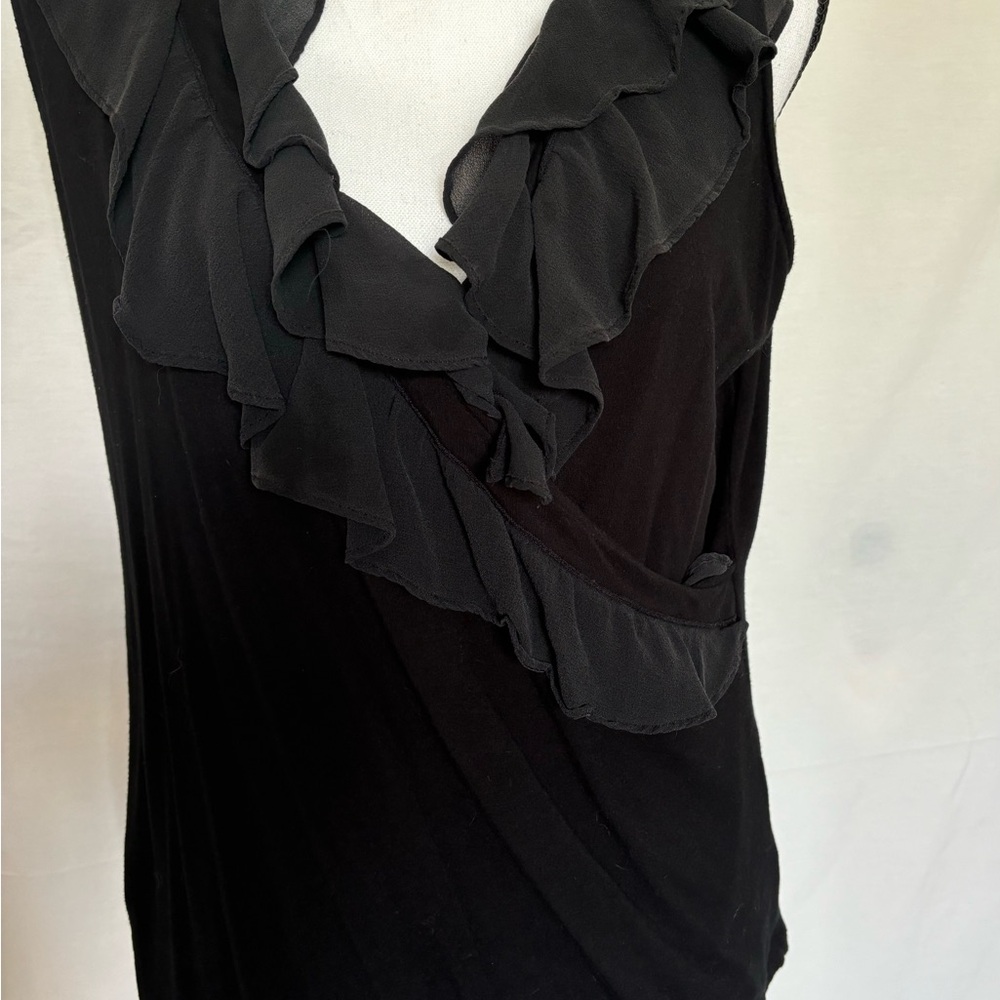 RALPH LAUREN cross over with soft ruffles along the  neckline